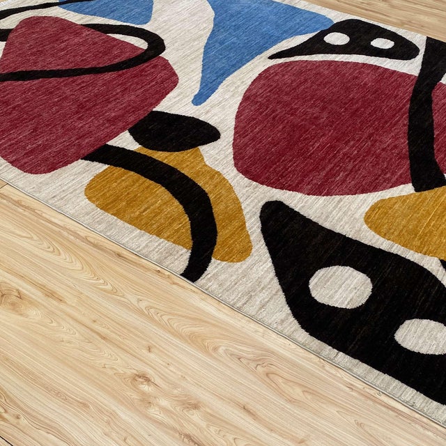After Alexander Calder Modern Hand-Knotted Wool Rug - 5'4" X 7'8" For Sale - Image 12 of 17