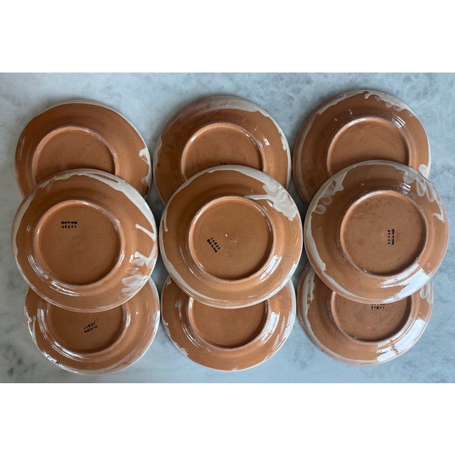 Set of 9 Lamas Ceramiche Grape Design Pottery Dinner Plates For Sale - Image 10 of 14