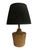 1960s Gold Painted Raffia Table Lamp With Black Shade For Sale - Image 10 of 10