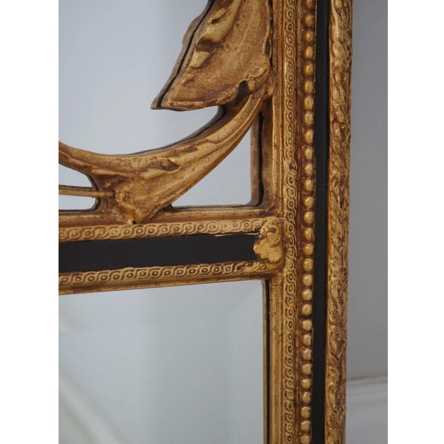 Traditional 1980s Empire Style Giltwood and Parcel-Ebonized Mirror For Sale - Image 3 of 5