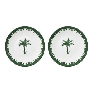 Fern & Co. X Anthropologie Palm Tree Dessert Plates - a Pair For Sale