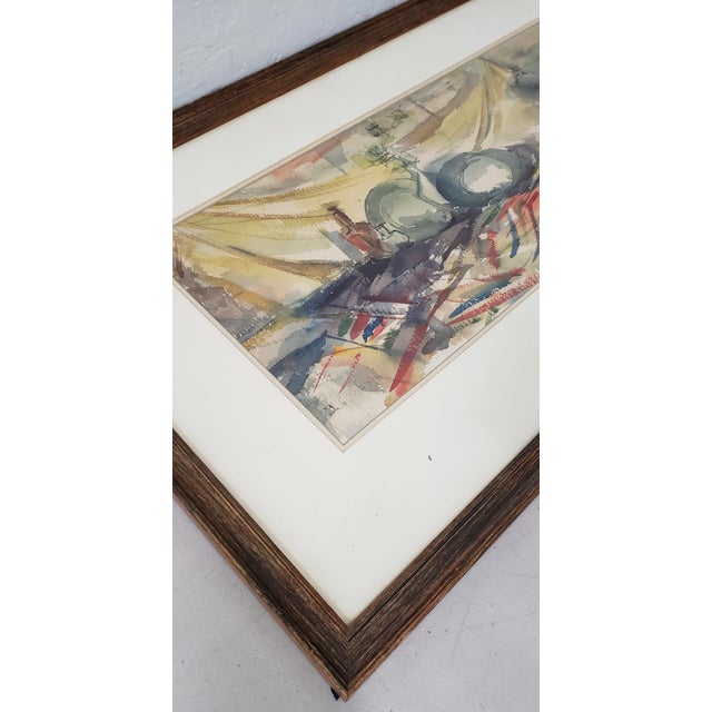 Victor Ing Mid Century Modern Abstract Still Life Watercolor C.1954 For Sale In San Francisco - Image 6 of 10