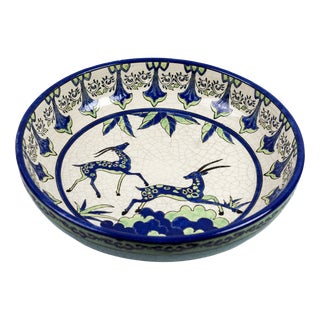 Crackle-Glazed Earthenware Bowl from Boch Frères, 1980s For Sale