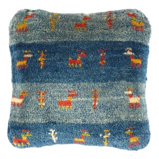 Fine Hand Knotted Persian Gabbeh Pillow For Sale