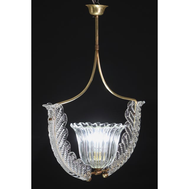 1950s Fascinating Art Deco Pendant Murano Glass Chandelier by Ercole Barovier For Sale - Image 9 of 17