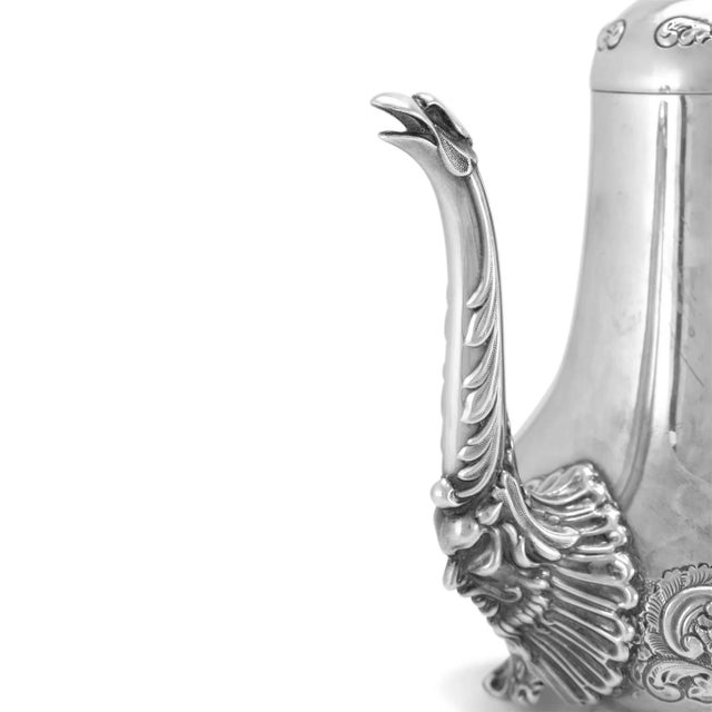 Early 20th Century Antique j.g Ltd Heavy 925 Sterling Silver Hot Water Kettle With Hinged Cover For Sale - Image 5 of 10