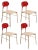 Red Bokken Chairs in Natural Beech by Colé Italia, Set of 4 For Sale