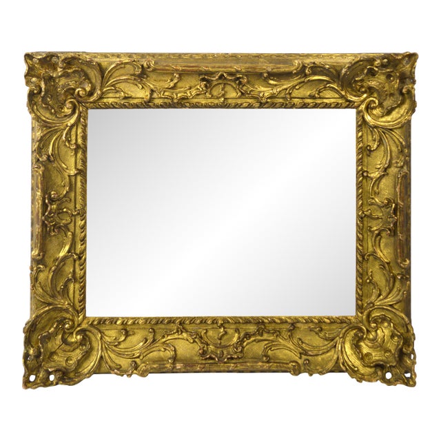 Exquisite 18th C Carved Giltwood Italian Frame For Sale