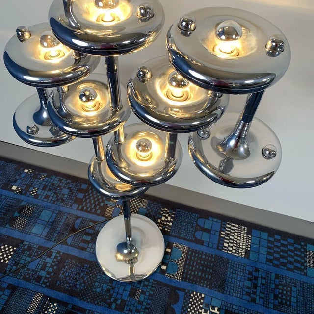 Silver German Space Age System 2000 Floor Lamp by Fritz Nagel for Nagel, 1970s For Sale - Image 8 of 11