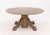American Oak Circular Top Coffee Table, above carved paw feet. 20.5" H x 41.5" Diameter. Provenance: From an Upper West...