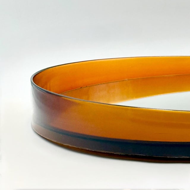 1970s French Space Age Wall Mirror in Translucent Amber Plastic, 1970s For Sale - Image 5 of 18