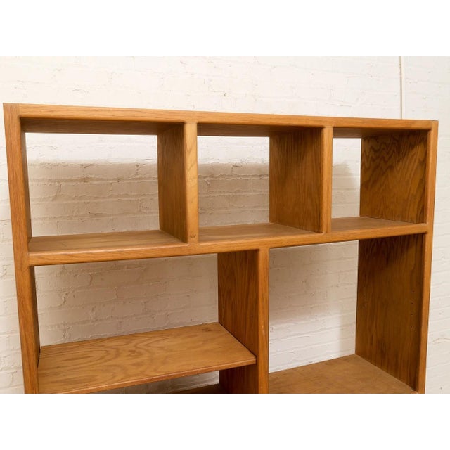 Vintage Modernist Oak Open-Shelf Room Divider Bookcase For Sale - Image 10 of 10