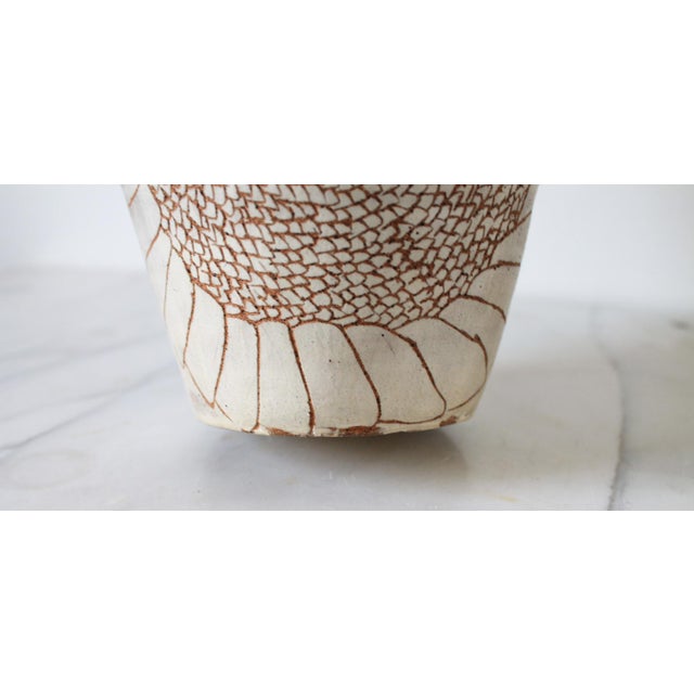 Vintage Studio Pottery Vase Featuring an Incised Dragon Motif For Sale - Image 9 of 10
