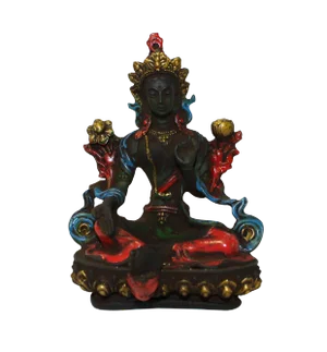 Crystal Glass Color Paint Small Chinese Sitting Tibetan Tar Buddha Statue