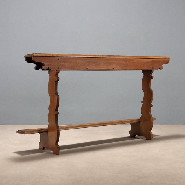 Antique Praying Desk in Walnut with Drawer, Italy, 19th Century For Sale - Image 11 of 12