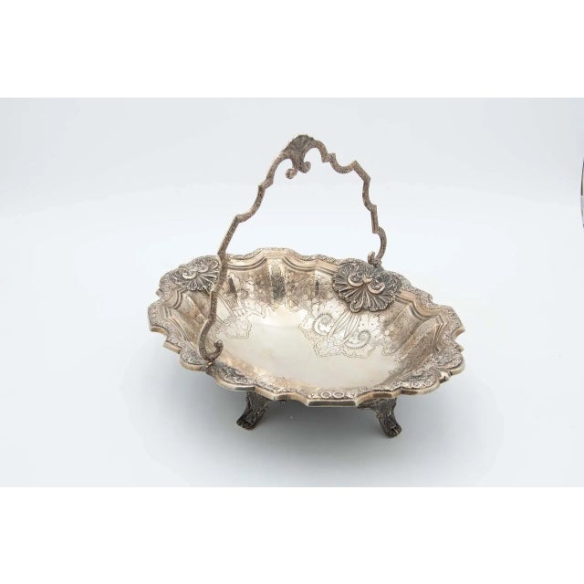 Silver Fruit Bowl with Chiseled Engravings For Sale - Image 6 of 6