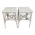 Pair of Vintage Fiddle Head Wicker Side Tables For Sale