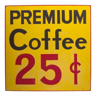 1940s Premium Coffee Sign For Sale