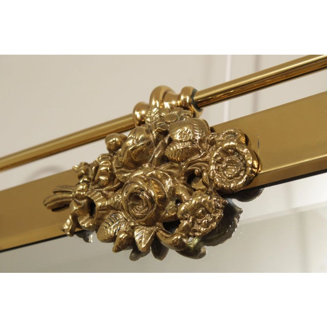 Victorian Victorian Brass Oil Lamp Candelabra Wall Mirror For Sale - Image 3 of 12