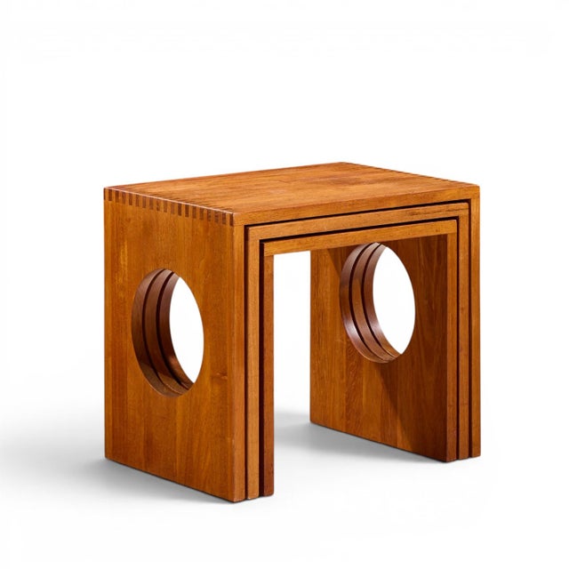 Brown Jens Quistgaard Mid Century Danish Teak Nesting Tables - Set of 6 For Sale - Image 8 of 12