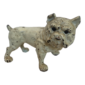 1940s Cast Iron White Bulldog
