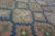 Textile 1930s Blue Orange Geometric Antique Indian Cotton Dhurrie Carpet Flatwoven Rug For Sale - Image 7 of 12
