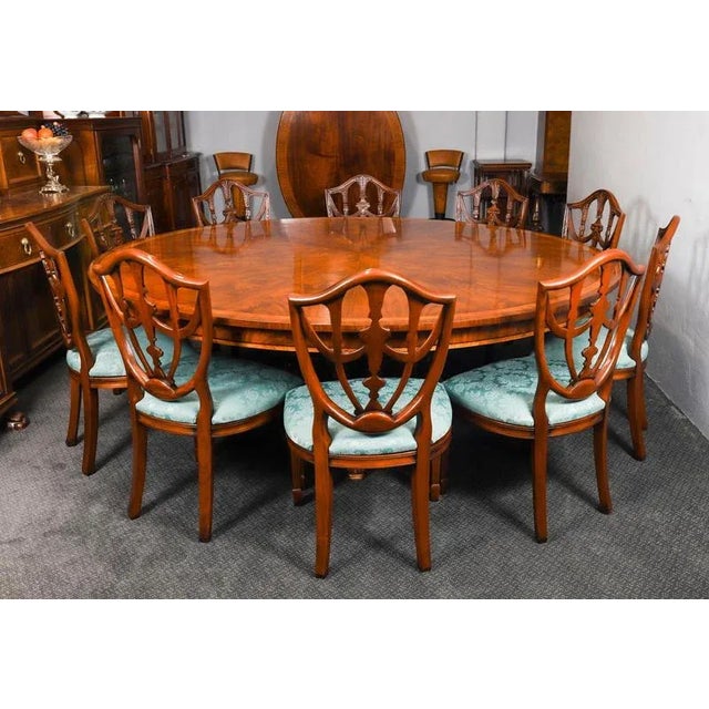Hollywood Regency Vintage Regency Revival Dining Table in Flame Mahogany For Sale - Image 3 of 13