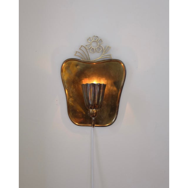Metal 1940s Wall Scone by Lars Holmström For Sale - Image 7 of 10
