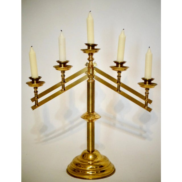 Mid 20th Century Large Mid 20th Century Articulating Gilt Brass Candelabra For Sale - Image 5 of 12