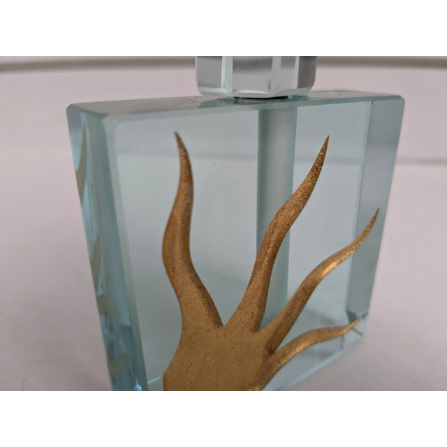 Contemporary Mid 20th Century Felt Glass-Jeffrey M. Andrews Cold Cut Glass Perfume Bottle For Sale - Image 3 of 11