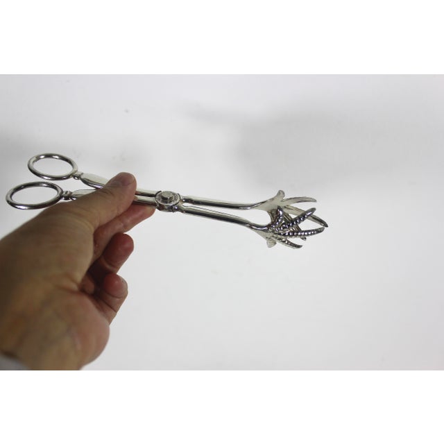 Vintage Silver Bird Claw Sugar or Ice Serving Tongs Bar Cart Styling For Sale - Image 4 of 9