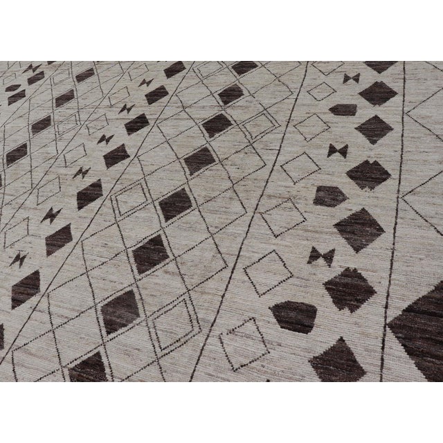 Moroccan Style Brown and Ivory Rug by Keivan Woven Arts 10'1 X 14'3 For Sale - Image 10 of 13