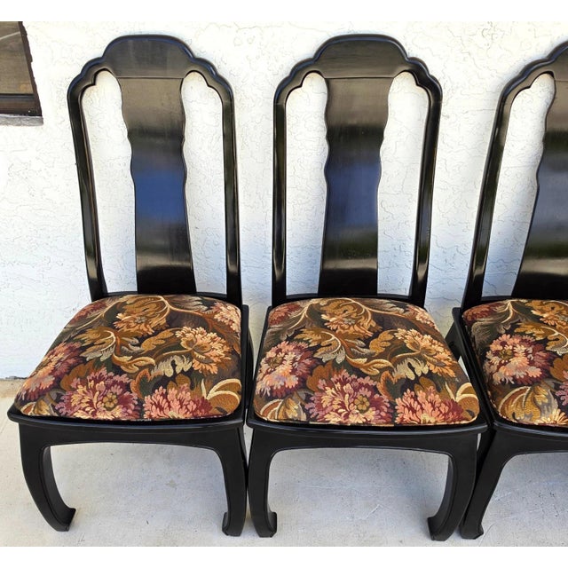 Wood Vintage Bernhardt Chinoiserie Ming Dining Chairs Set of 8 For Sale - Image 7 of 16
