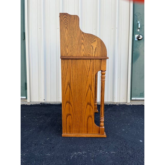 1980s Winners Only Petite Oak Roll Top Secretary Desk For Sale - Image 6 of 12