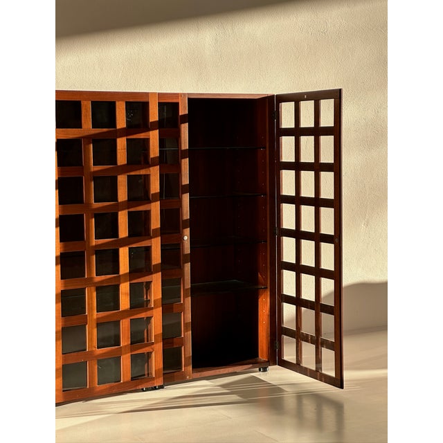 Brown Model LB65 Display Cabinet in Mahogany by Marco Zanuso for Poggi, Italy, 1970s For Sale - Image 8 of 9