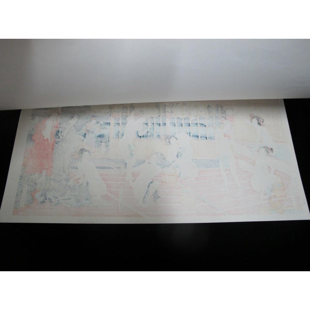 Blue Utagawa Kunisada II Toykuni IV Japanese Ukiyo-E Woodblock Print Ladies Bathhouse For Sale - Image 8 of 8