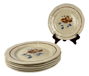 Vintage Dessert Plates with Floral Motif from Sarreguemines, 1920s, Set of 6