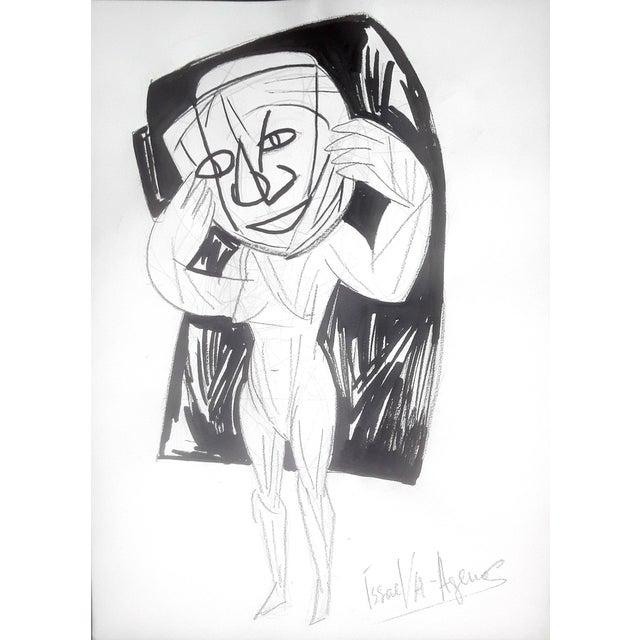 Issaeva-Agenos, Figurative Composition, 2006, Pencil & Ink on Paper For Sale