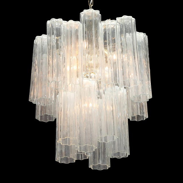 Mid-Century Modernist Murano Glass Tronchi Chandelier W/ Brass Fittings For Sale - Image 18 of 18