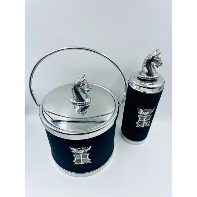 Vintage “Knight in Shining Armor” & Horse Head Ice Bucket & Matching Musical Decanter For Sale - Image 10 of 13