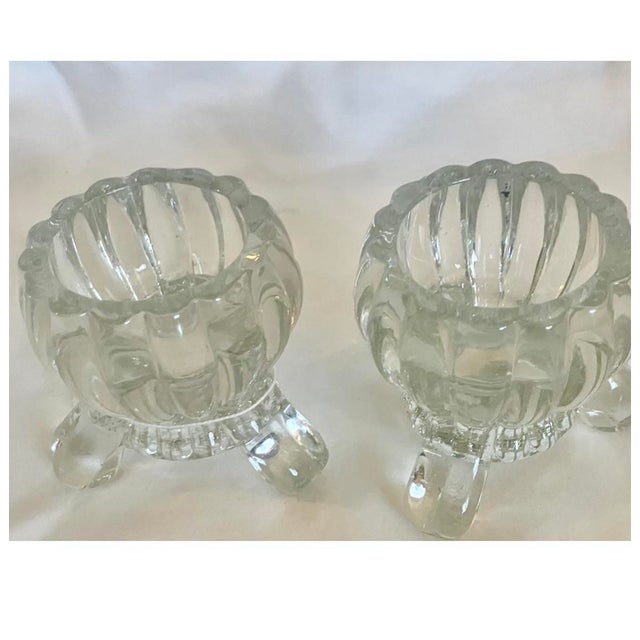 Vintage Candle Holders: 2 Large Green Majolica Stands, 2 Dansk Silverplated, 2 Jeanette, & 2 Mini Flower Vases With Vintage Marbles For Sale - Image 9 of 11