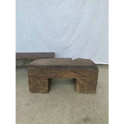 Small Stool in Organic Teak For Sale - Image 17 of 18