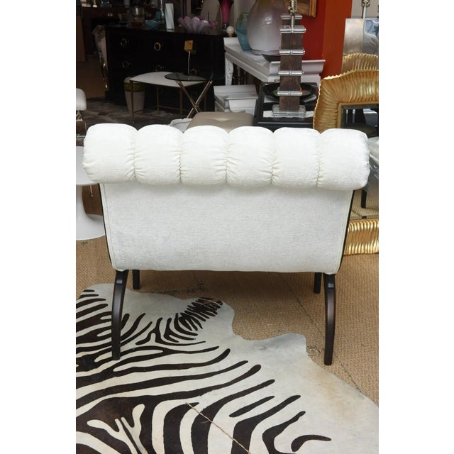 Off-white Vintage Grosfeld House Hollywood Regency Lounge Chairs Wood and Upholstered, 1960's For Sale - Image 8 of 10