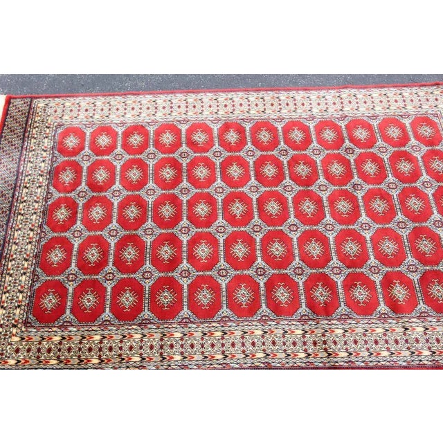 Stunning vintage Bokhara wool rug made in Greece, newly professionally clean it was appraised at $5000 in 1992.