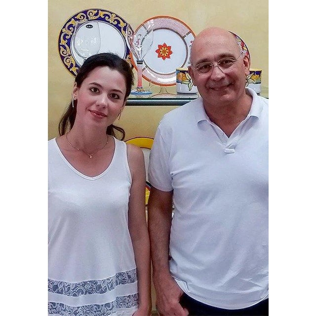 Ceramic Salad Bowl Red Peacock Design, Geribi For Sale - Image 7 of 7