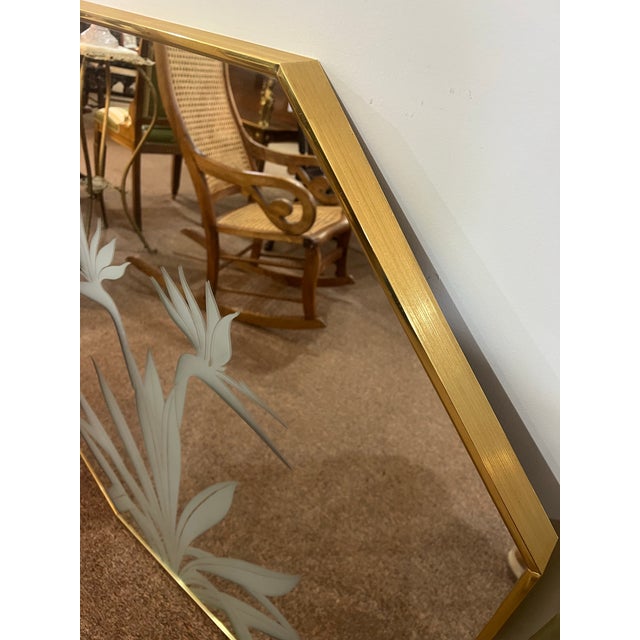 Windsor Art 1980's Etched Glass Mirrors Robert Slimbach Palm Beach Regency For Sale - Image 4 of 12