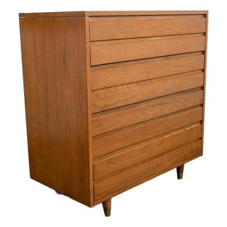 1960s Mid Century Modern Dresser Highboy Chest of Drawers 4 Drawers Solid Wood For Sale