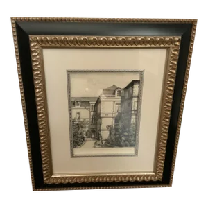 Mid 20th Century Hôtel De Guise - Framed Etching