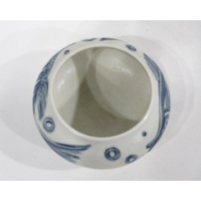 Blue Rostrand Stoneware Fish Motif Bowl by c.h. Stalhane Sweden For Sale - Image 8 of 11