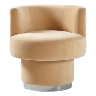 Caos Accent Chair in Creme Velvet by Moanne For Sale